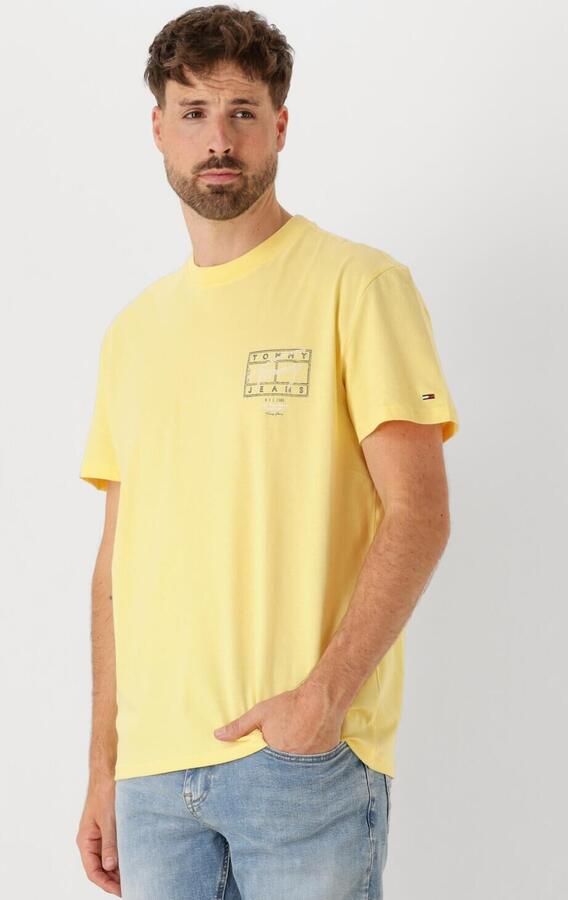 TOMMY JEANS Heren Polo's & T-shirts Tjm Reg Sign Spray Ss T Ext Butter Yellow