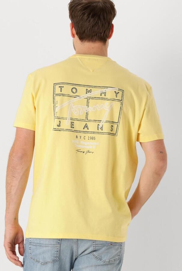 TOMMY JEANS Heren Polo's & T-shirts Tjm Reg Sign Spray Ss T Ext Butter Yellow - Foto 4