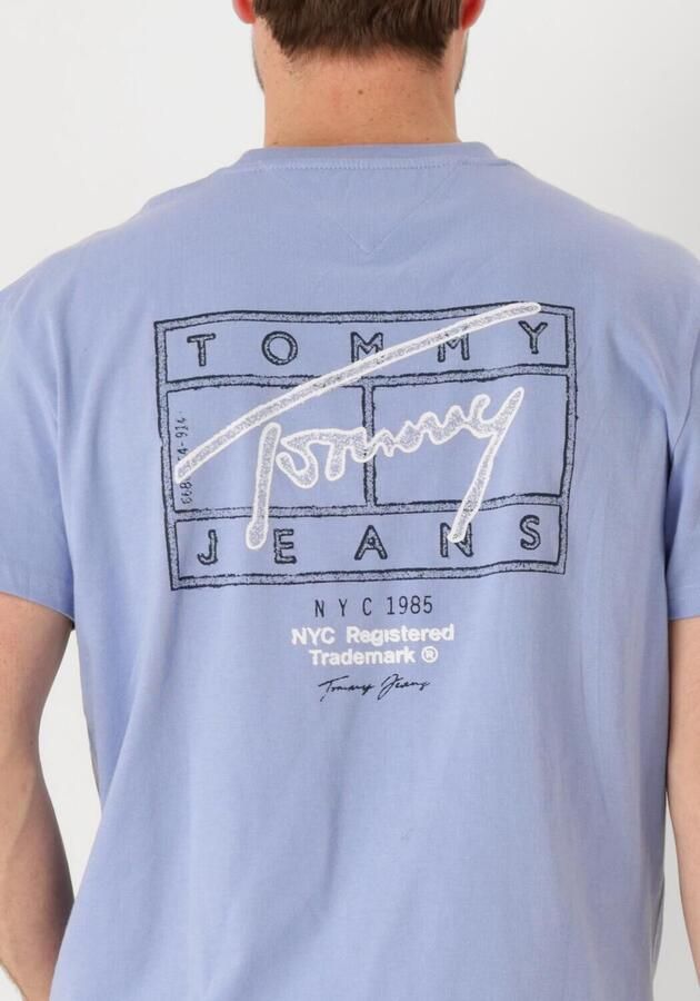 TOMMY JEANS Heren Polo's & T-shirts Tjm Reg Sign Spray Ss T Ext Lichtblauw - Foto 3