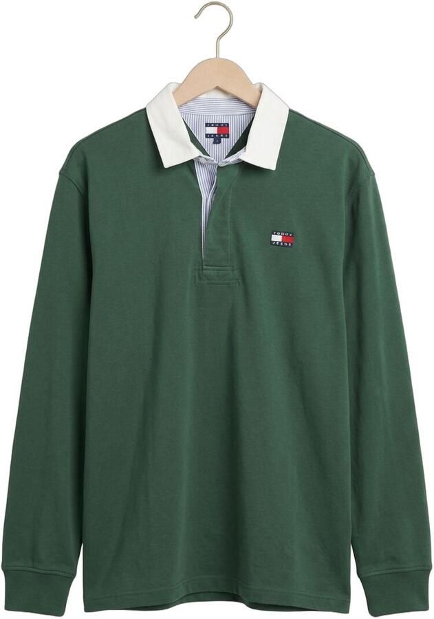 TOMMY JEANS Heren Polo's & T-shirts Tjm Rlx Ess Badge Rugby Donkergroen - Foto 2
