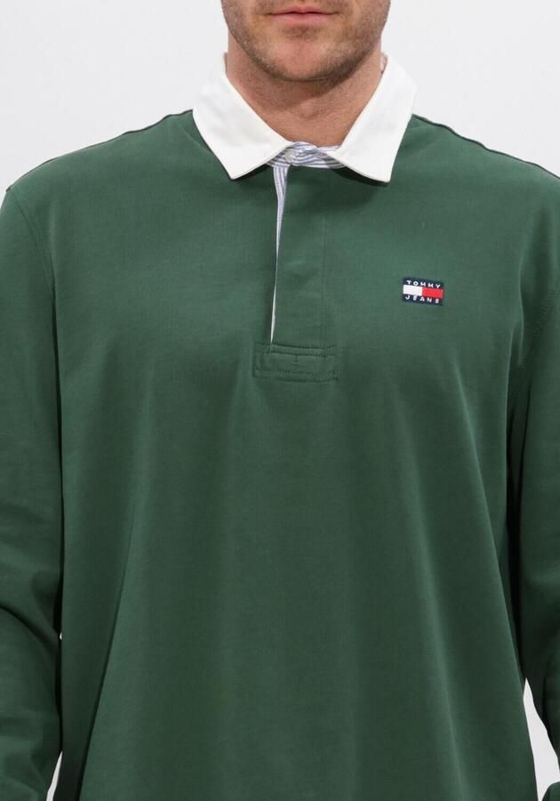 TOMMY JEANS Heren Polo's & T-shirts Tjm Rlx Ess Badge Rugby Donkergroen - Foto 4
