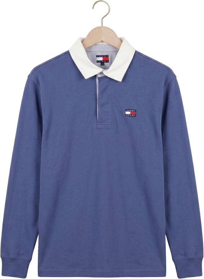 TOMMY JEANS Heren Polo's & T-shirts Tjm Rlx Ess Badge Rugby Ext Blauw - Foto 2