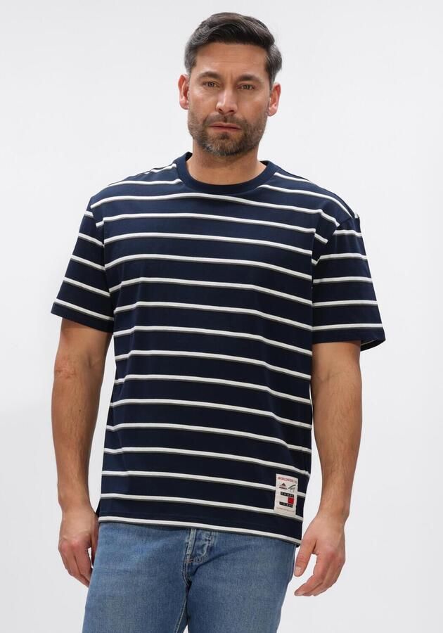 TOMMY JEANS Heren Polo's & T-shirts Tjm Rlx Label Ss Tee Donkerblauw