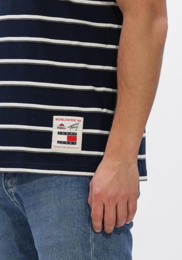 TOMMY JEANS Heren Polo's & T-shirts Tjm Rlx Label Ss Tee Donkerblauw - Foto 4
