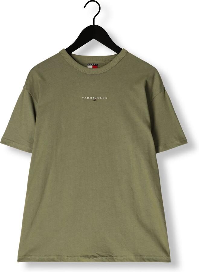 TOMMY JEANS Heren Polo's & T-shirts Tjm Rlx Linear Logo Tee Groen