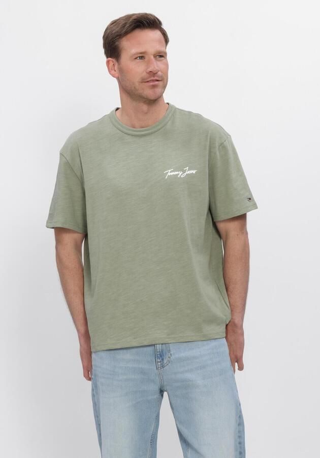 TOMMY JEANS Heren Polo's & T-shirts Tjm Rlx Novelty Ss Tee Groen