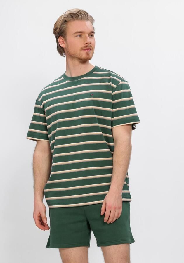 TOMMY JEANS Heren Polo's & T-shirts Tjm Rlx Stripe Ss Tee Groen