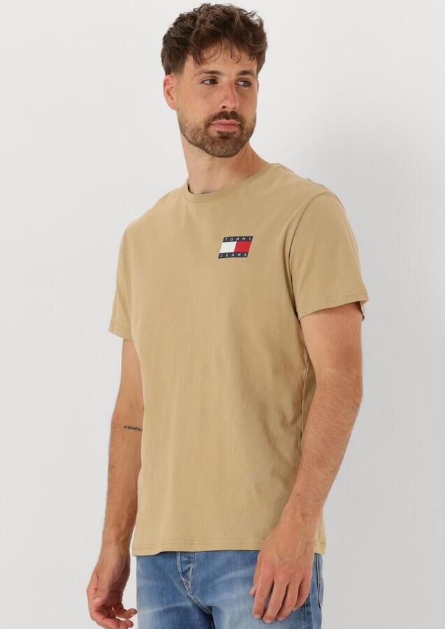 TOMMY JEANS Heren Polo's & T-shirts Tjm Slim Essential Flag Tee Ext Beige - Foto 4