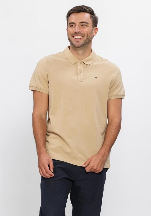 TOMMY JEANS Heren Polo's & T-shirts Tjm Slim Placket Polo Ext Beige