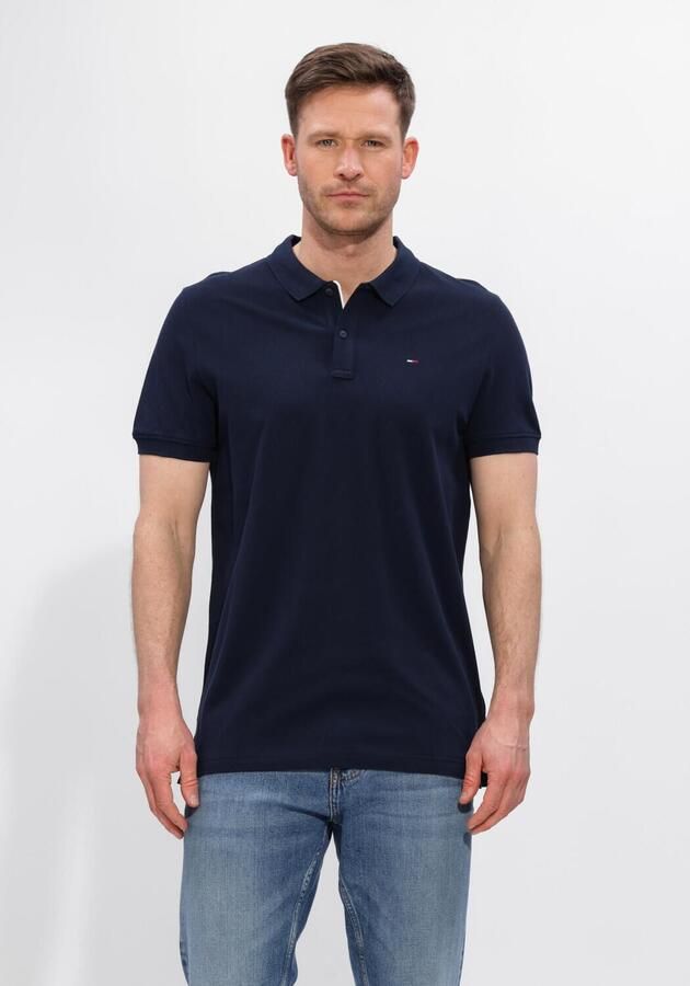 TOMMY JEANS Heren Polo's & T-shirts Tjm Slim Placket Polo Ext Donkerblauw