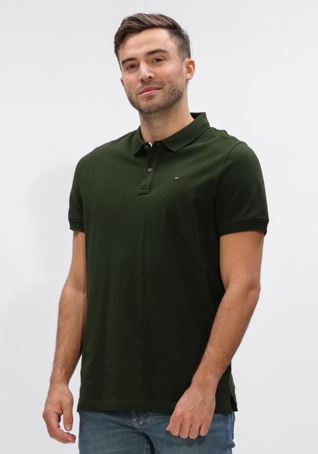 TOMMY JEANS Heren Polo's & T-shirts Tjm Slim Placket Polo Ext Donkergroen