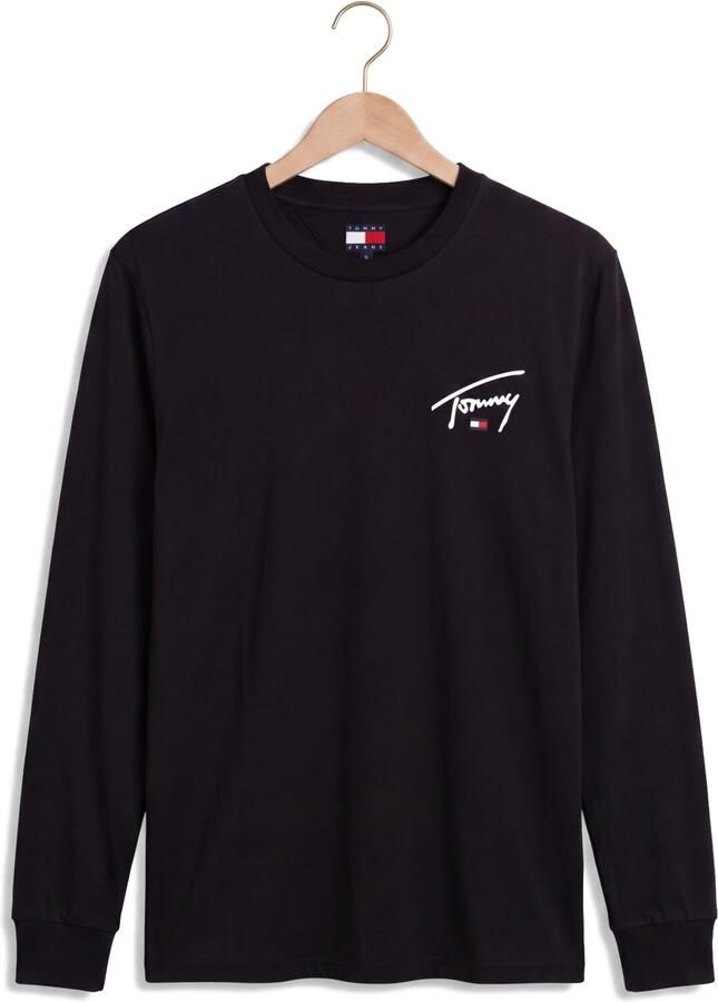 TOMMY JEANS Heren Polo's & T-shirts Tjm Slim Signature Chest Tee Ls Zwart - Foto 2