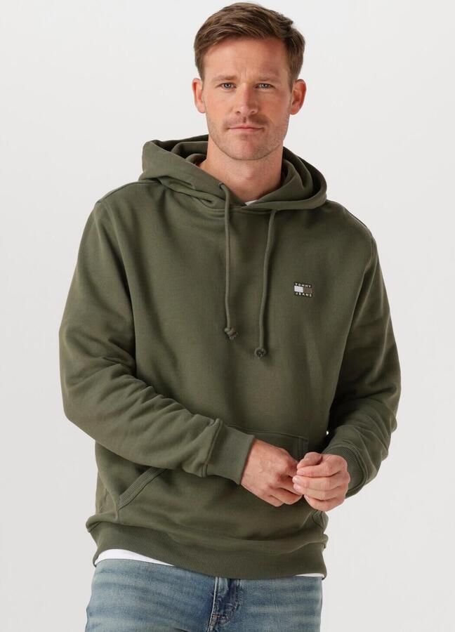 TOMMY JEANS Heren Truien & Vesten Tjm Reg Badge Hoodie Ext Olijf - Foto 4