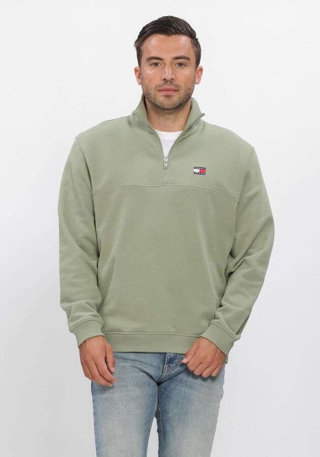 TOMMY JEANS Heren Truien & Vesten Tjm Reg Badge Qz Ext Groen
