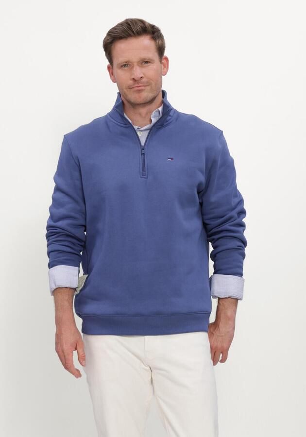 TOMMY JEANS Heren Truien & Vesten Tjm Reg Fleece 1 4zip Mock Neck Blauw