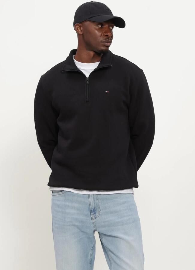 TOMMY JEANS Heren Truien & Vesten Tjm Reg Fleece 1 4zip Mock Neck Zwart