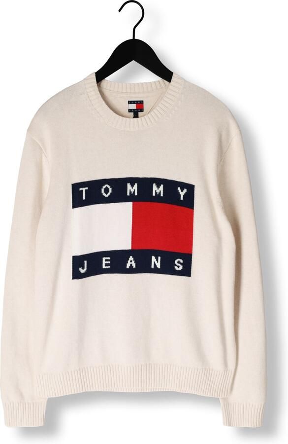 TOMMY JEANS Heren Truien & Vesten Tjm Reg Melange Flag Sweater Creme - Foto 2