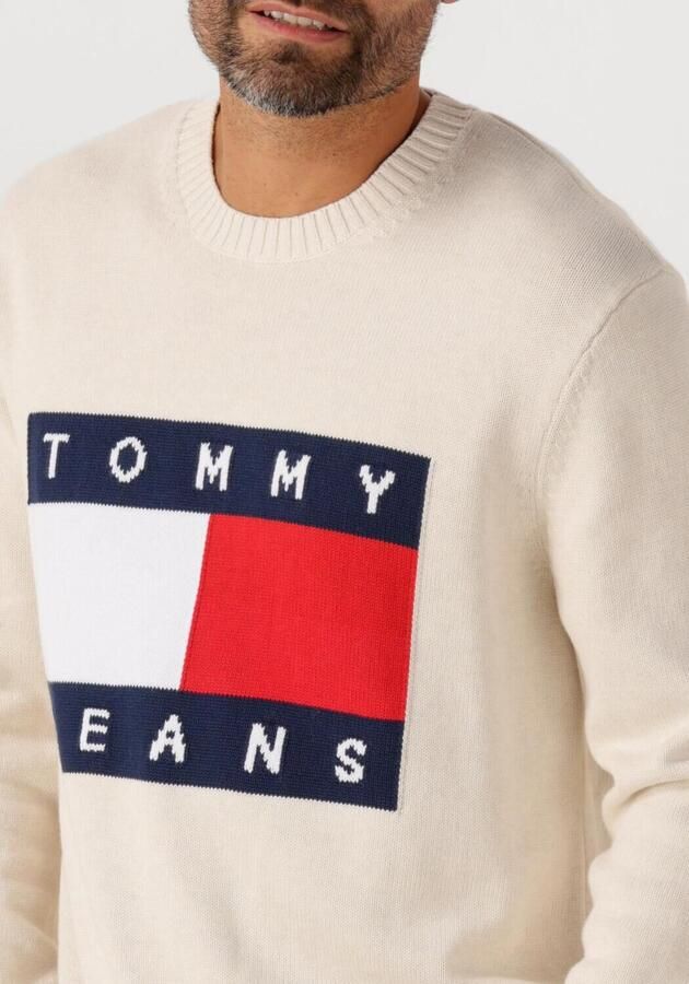 TOMMY JEANS Heren Truien & Vesten Tjm Reg Melange Flag Sweater Creme