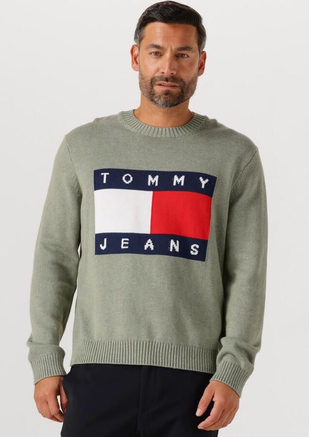 TOMMY JEANS Heren Truien & Vesten Tjm Reg Melange Flag Sweater Groen - Foto 4