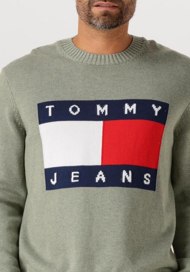 TOMMY JEANS Heren Truien & Vesten Tjm Reg Melange Flag Sweater Groen - Foto 3