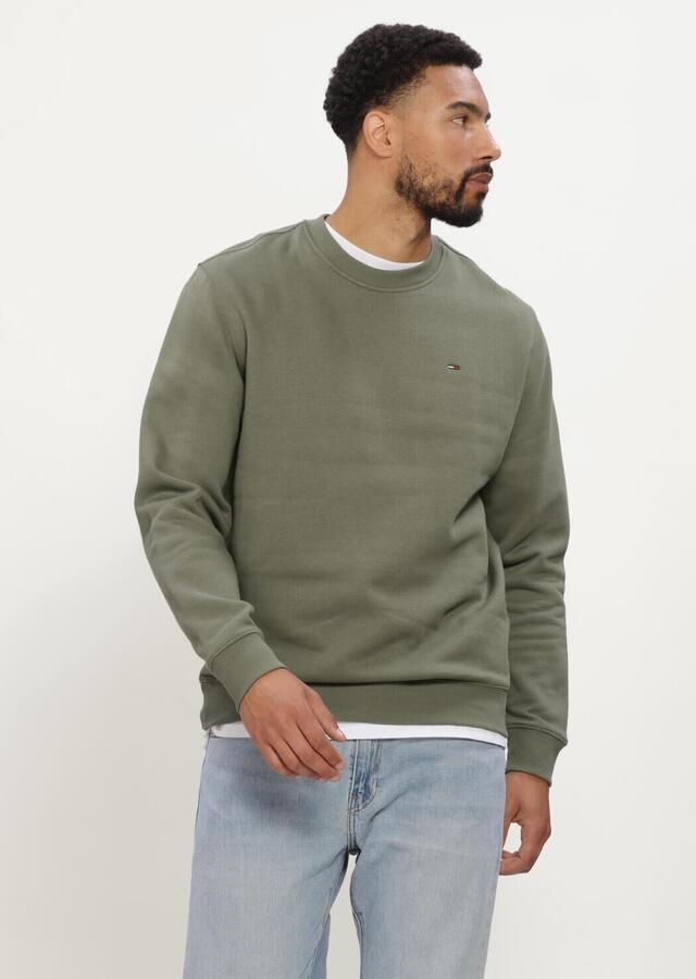 TOMMY JEANS Heren Truien & Vesten Tjm Reg S Flag Crew Ext Khaki