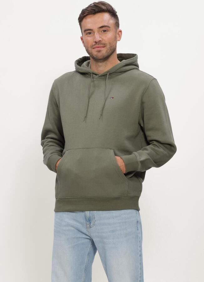 TOMMY JEANS Heren Truien & Vesten Tjm Reg S Flag Hoodie Ext Olijf