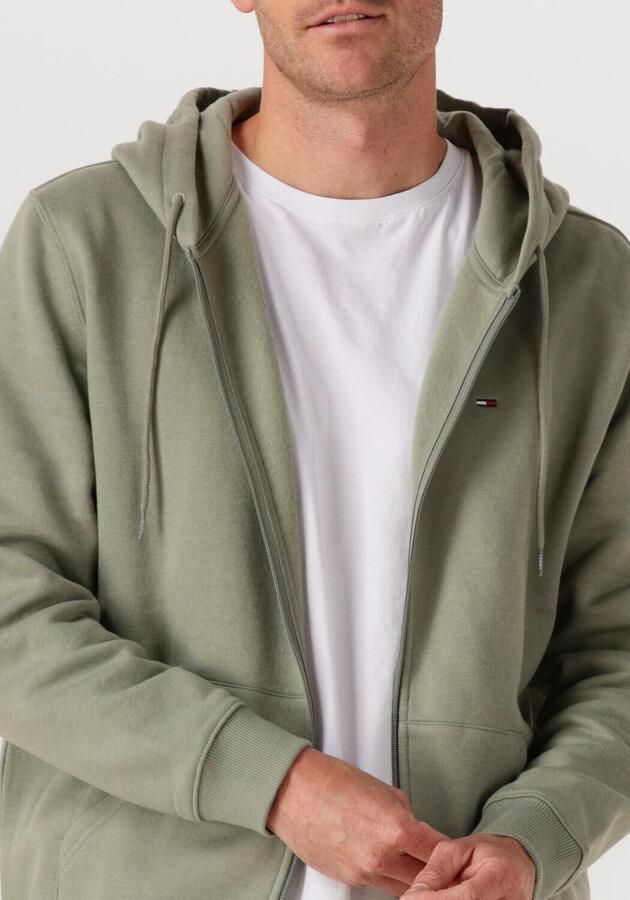 TOMMY JEANS Sweatshirt TJM REG S FLAG ZIP FLEECE THRU met geborduurd merklogo op borsthoogte