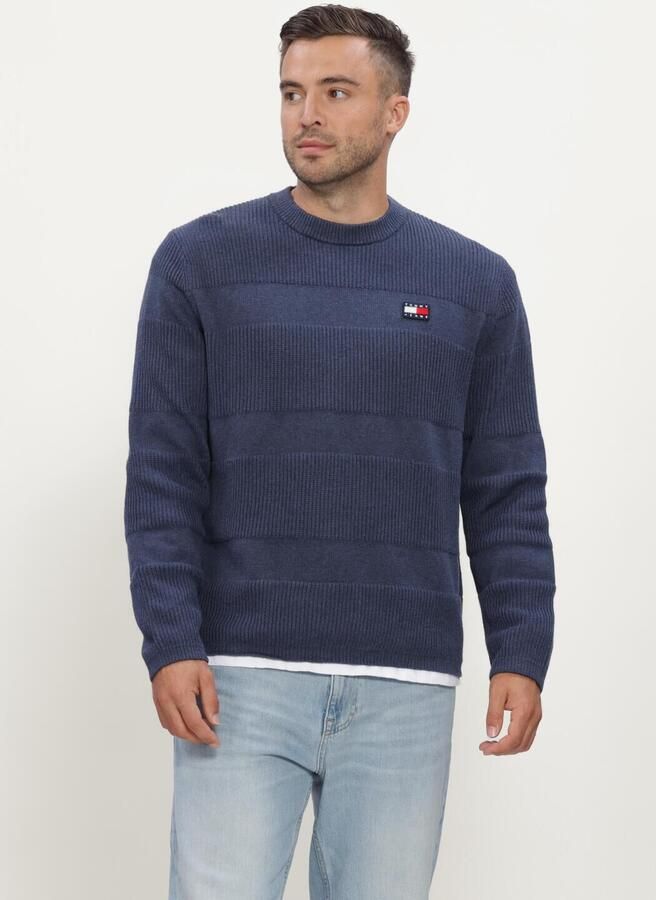 TOMMY JEANS Heren Truien & Vesten Tjm Reg Textured Sweater Ext Blauw