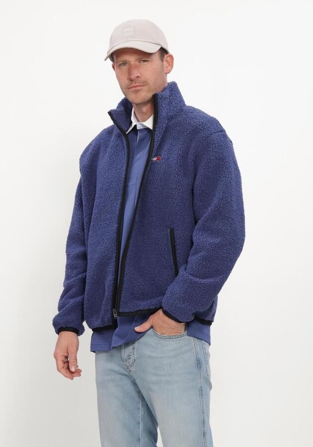 TOMMY JEANS Heren Truien & Vesten Tjm Rlx Badge Zip-thru Teddy Ext Blauw