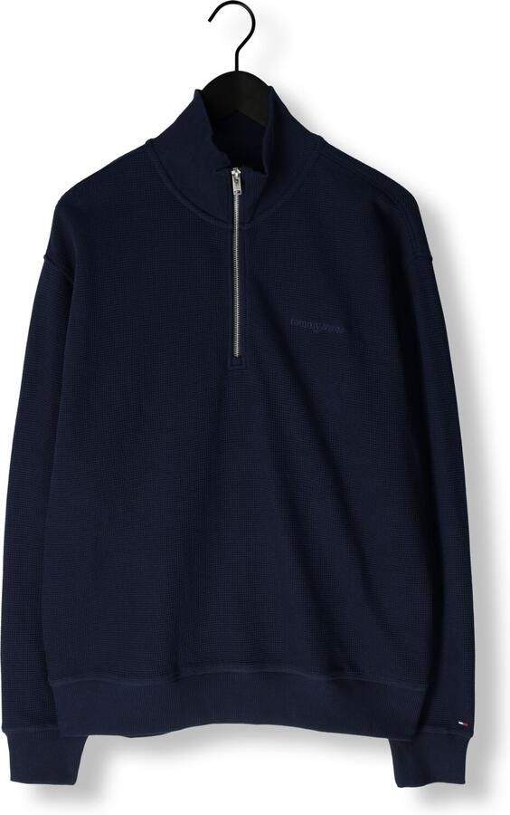 TOMMY JEANS Heren Truien & Vesten Tjm Rlx Waffle Script Qrtr Zip Donkerblauw - Foto 3