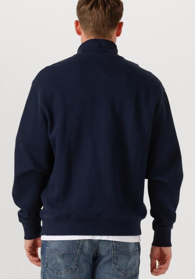 TOMMY JEANS Heren Truien & Vesten Tjm Rlx Waffle Script Qrtr Zip Donkerblauw