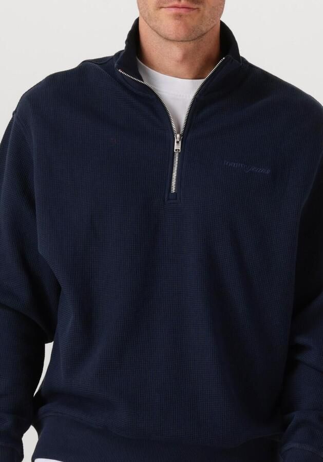 TOMMY JEANS Heren Truien & Vesten Tjm Rlx Waffle Script Qrtr Zip Donkerblauw - Foto 2