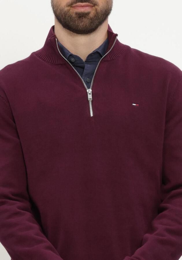 TOMMY JEANS Heren Truien & Vesten Tjm Slm Ess Light ¼ Zip Swtr Ext Bordeaux - Foto 3