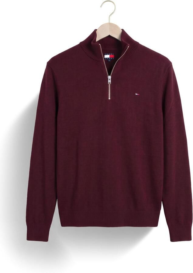 TOMMY JEANS Heren Truien & Vesten Tjm Slm Ess Light ¼ Zip Swtr Ext Bordeaux - Foto 2