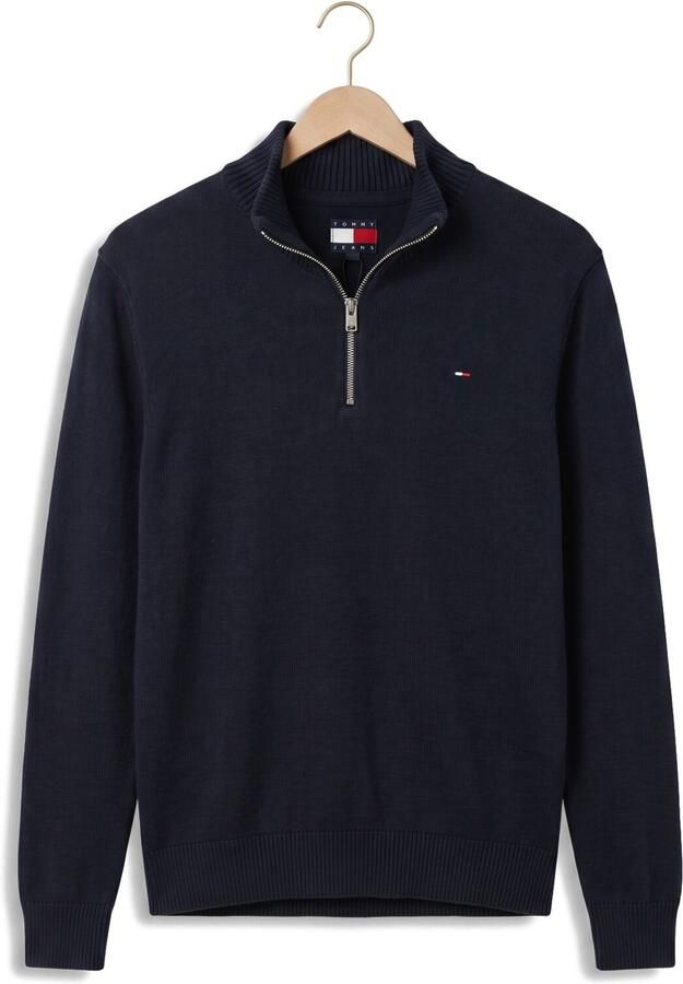 TOMMY JEANS Heren Truien & Vesten Tjm Slm Ess Light ¼ Zip Swtr Ext Donkerblauw - Foto 4