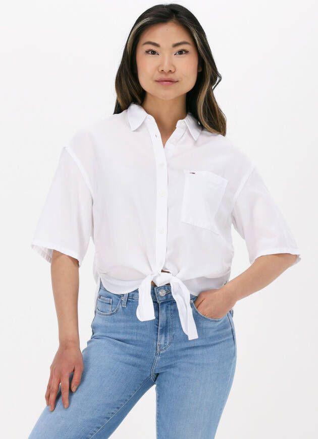 Tommy Jeans Witte Blouse Tjw Front Tie Shirt