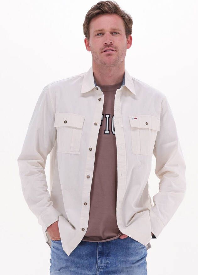 Tommy Jeans Witte Overshirt Tjm Essential Twill Overshirt