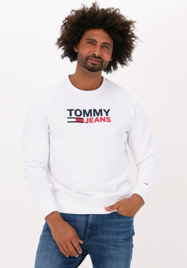 Tommy Jeans Witte Sweater Tjm Corp Logo Crew