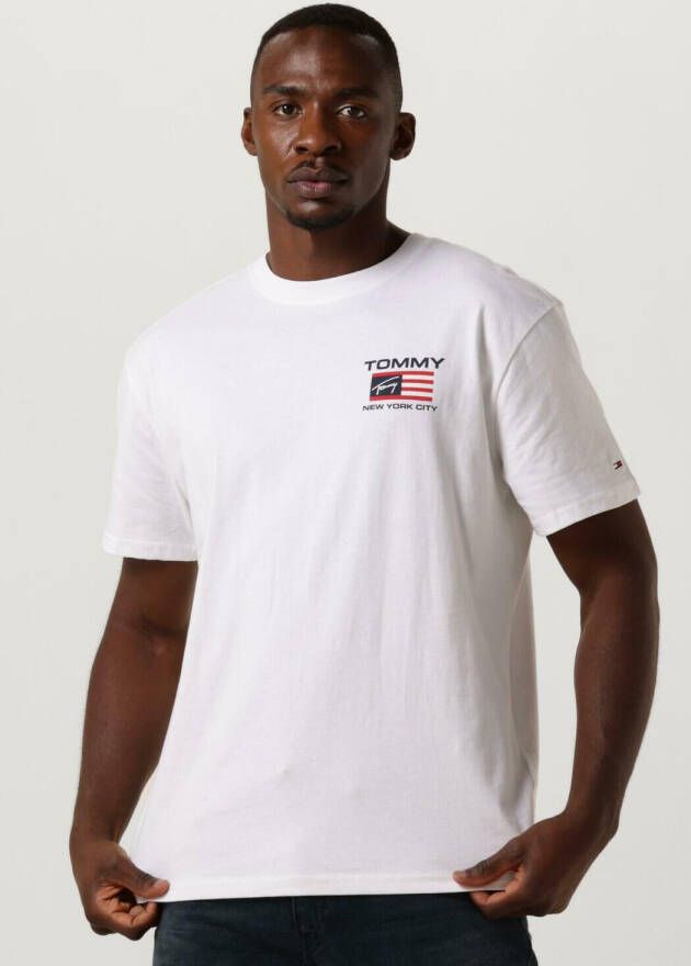 TOMMY JEANS Heren Polo's & T-shirts Clsc Athletic Flag Tee Wit
