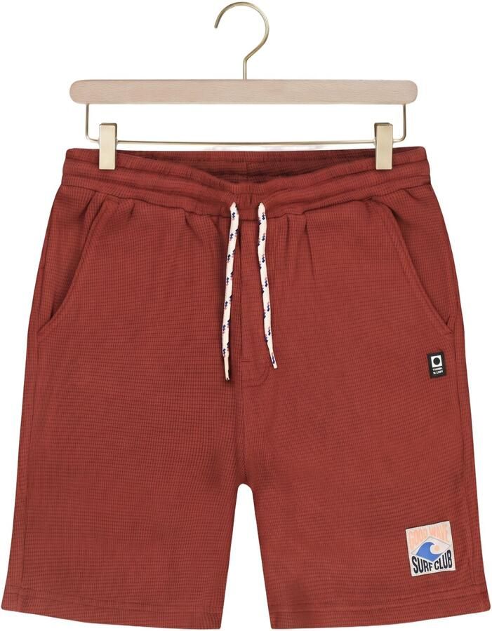 Tumble 'n Dry regular waist sweatshort roodbruin met textuur - Foto 2
