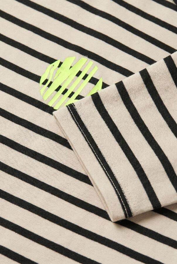 Tumble 'n Dry gestreepte longsleeve met borduursels donkergroen