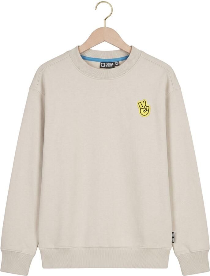 Tumble 'n Dry junior sweater met borduursels en backprint crème Ecru