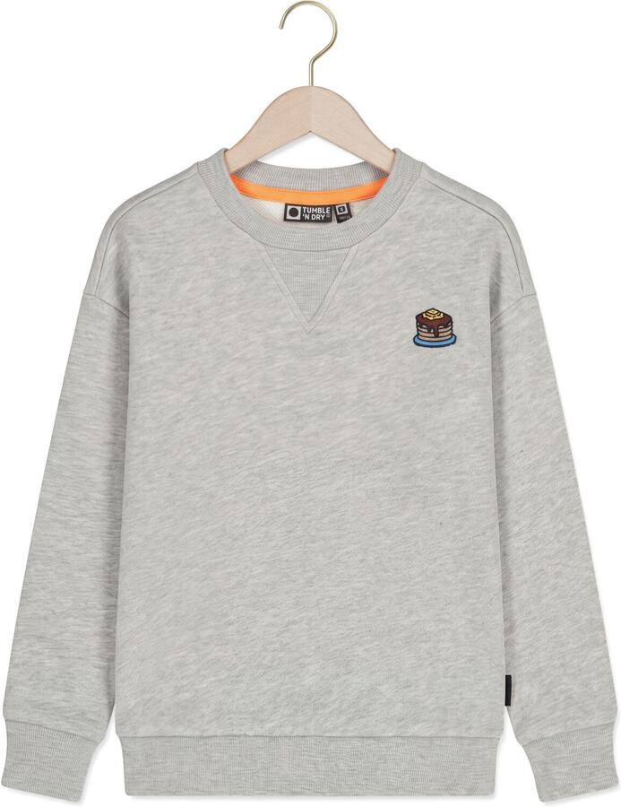 Tumble 'n Dry sweater met borduursels en backprint lichtgrijs