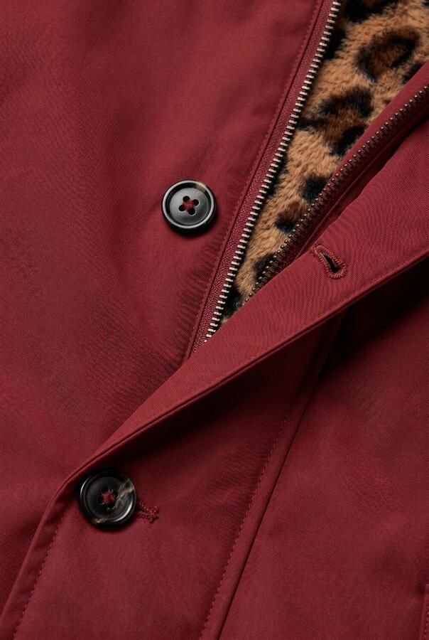 Tumble 'n Dry winterjas met panterprint donkerrood