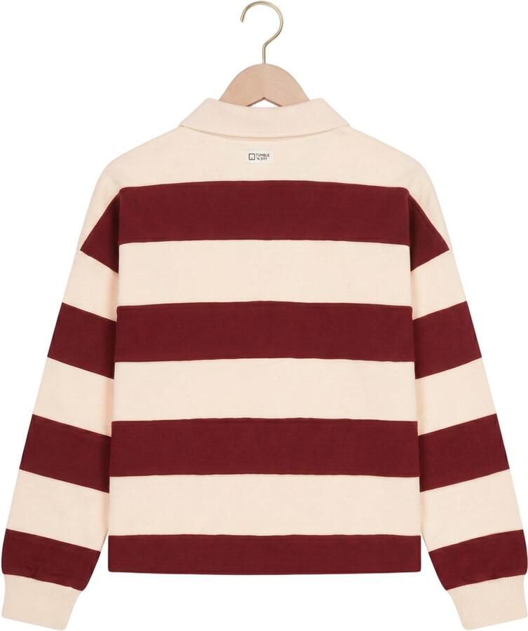 Tumble 'n Dry gestreepte sweater met borduursels beige - Foto 2