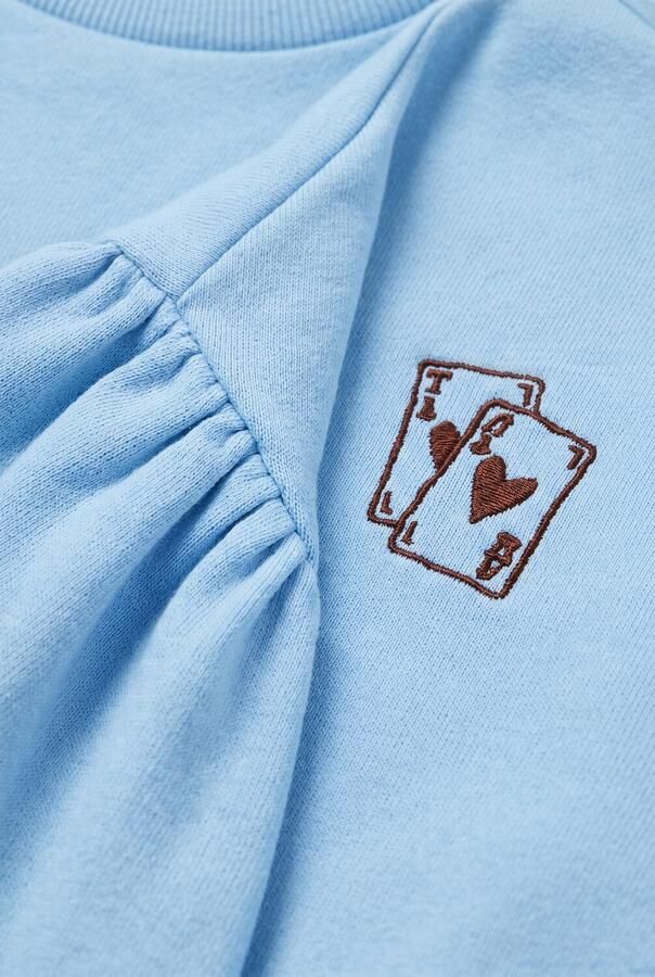 Tumble 'n Dry sweater met borduursels en backprint blauw