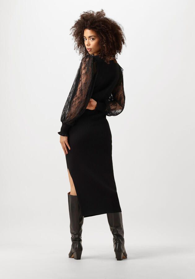 Twinset Omkeerbare Trui Zwart Kantmouwen Black Dames