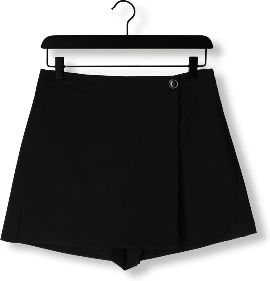 Twinset Zwarte Twill Shorts met Gouden Logo Black Dames