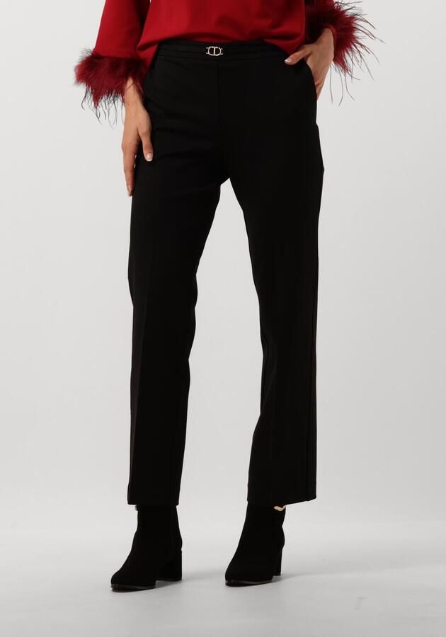 Twinset Zwarte elastische broek met gouden taillelogo Black Dames - Foto 3