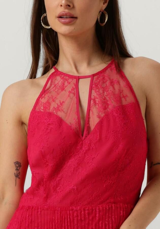 Twinset Fuchsia Kant Georgette Jurk Pink Dames - Foto 2